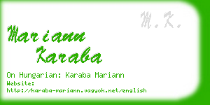 mariann karaba business card